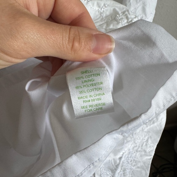 Lilly Pulitzer White Embroidered A-Line Tie Strap Dress Girls 16 Summer Floral - Picture 4 of 6